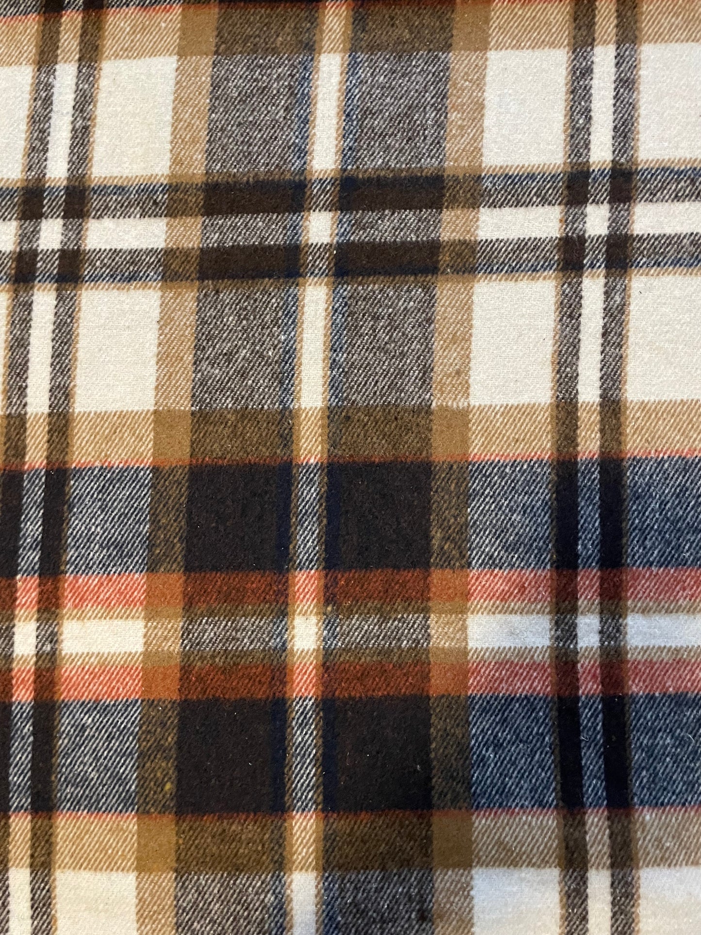 Brushed Check Flanellstoff Navy