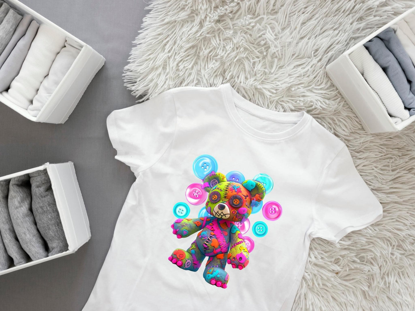 Bügelbild Bunter Teddy