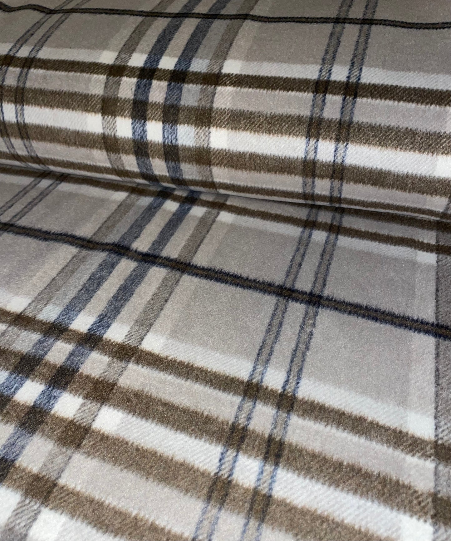 Mantelflausch Karo Beige