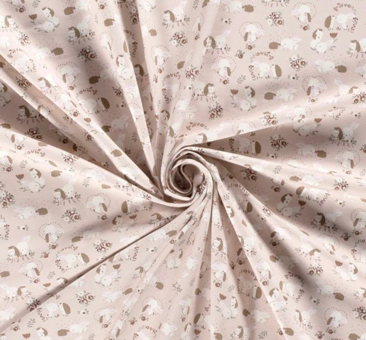 Baumwolljersey Hase&Igel Rosa