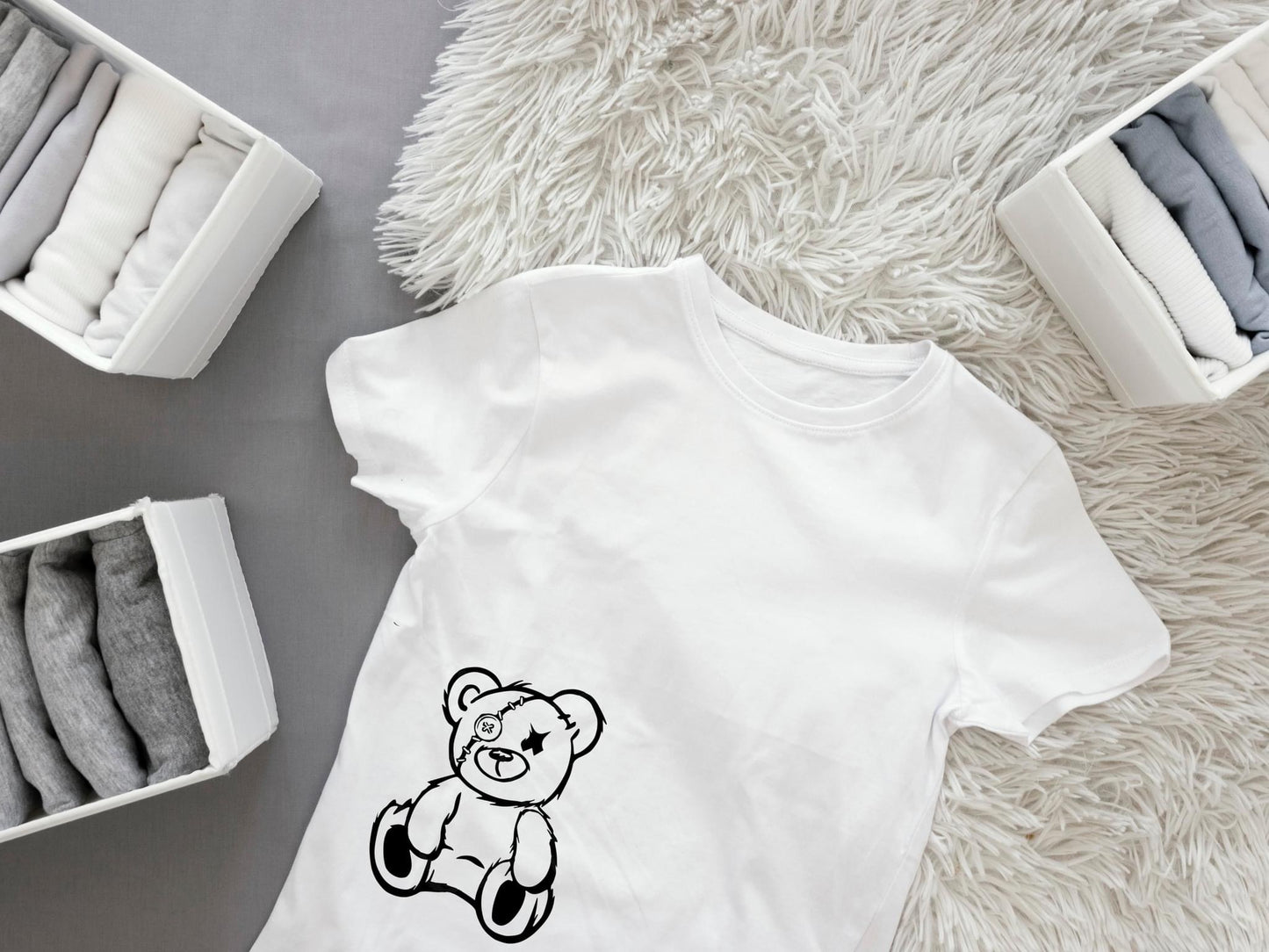 Bügelbild Teddybär schwarz