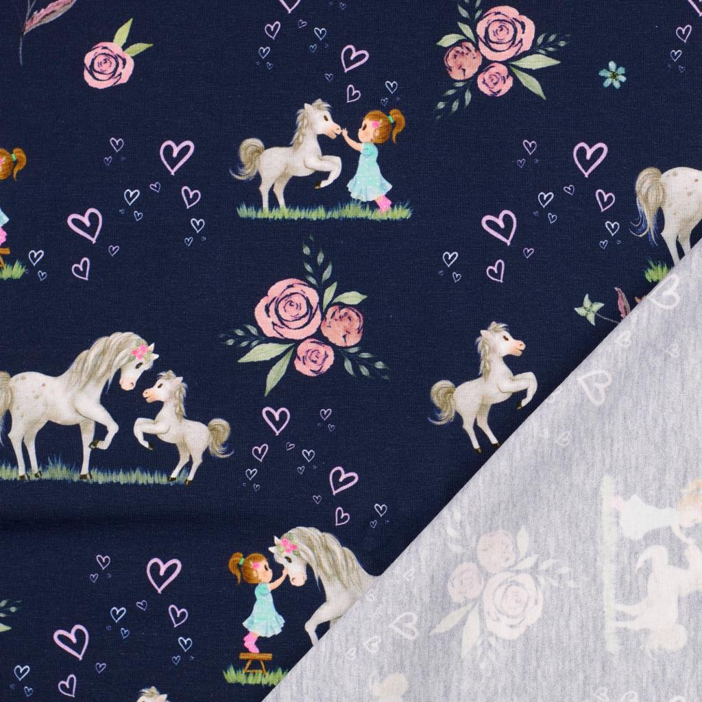 Baumwolljersey Pferdemädchen