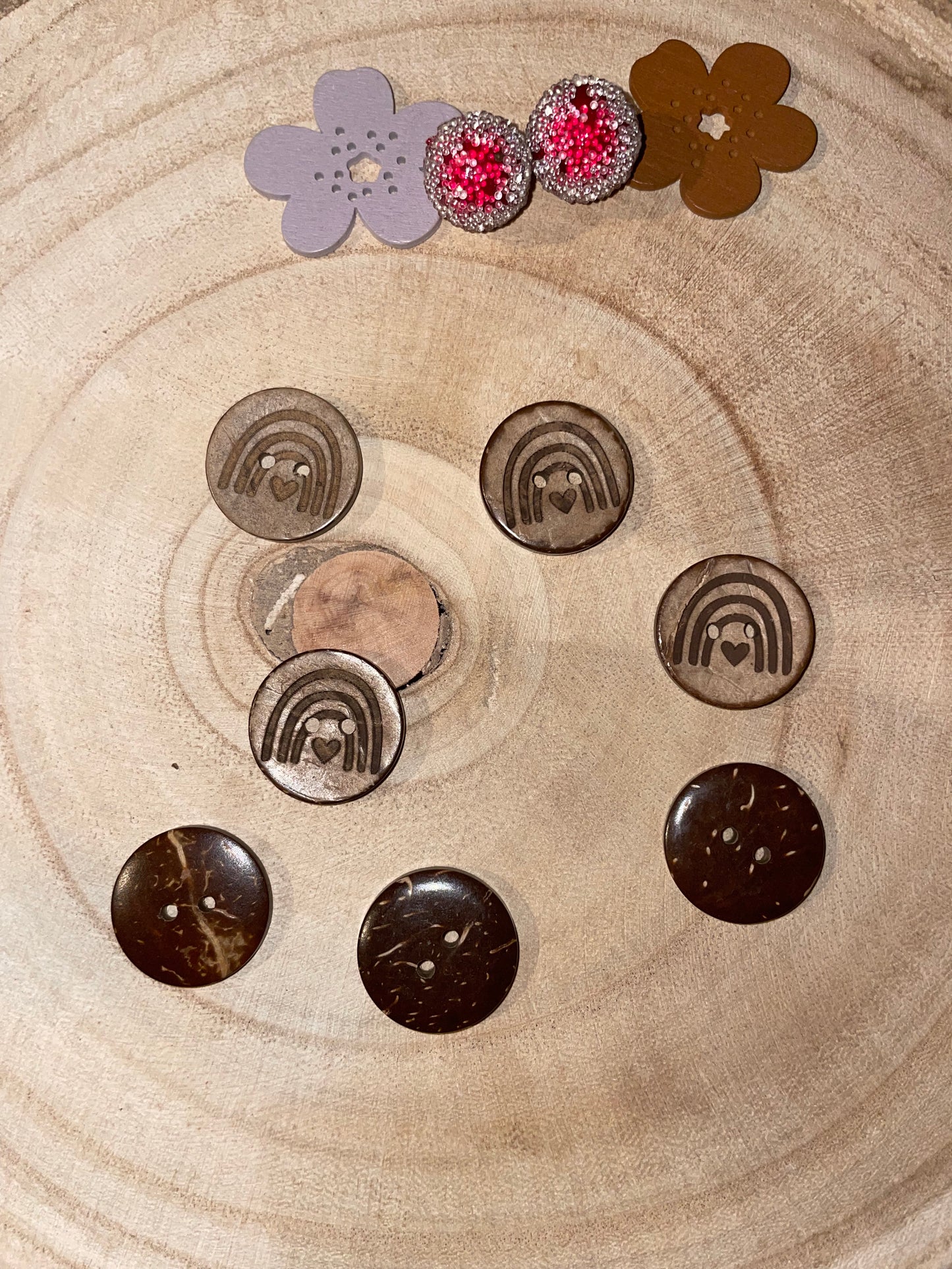 KOKOSKNOPF RUND EP ♥Regenbogen ♥ 20mm