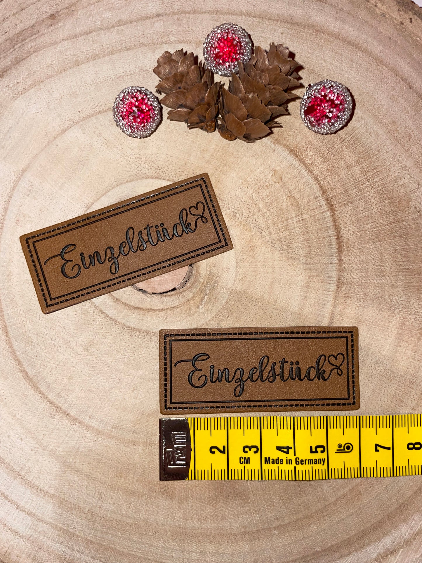 KUNSTLEDER LABEL Einzelstück Rechteck 60x25mm