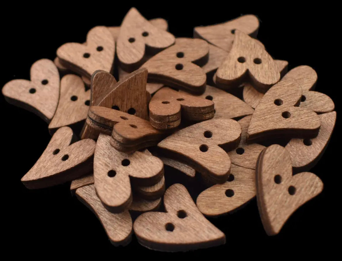 HOLZKNOPF HERZ GROSS 25x24mm