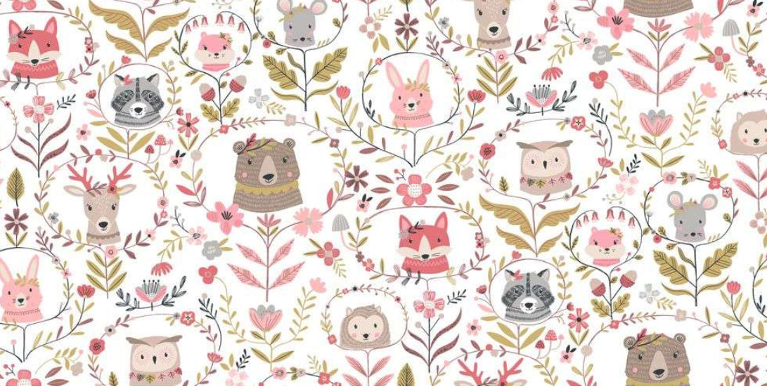 Baumwolljersey Winter Tiere