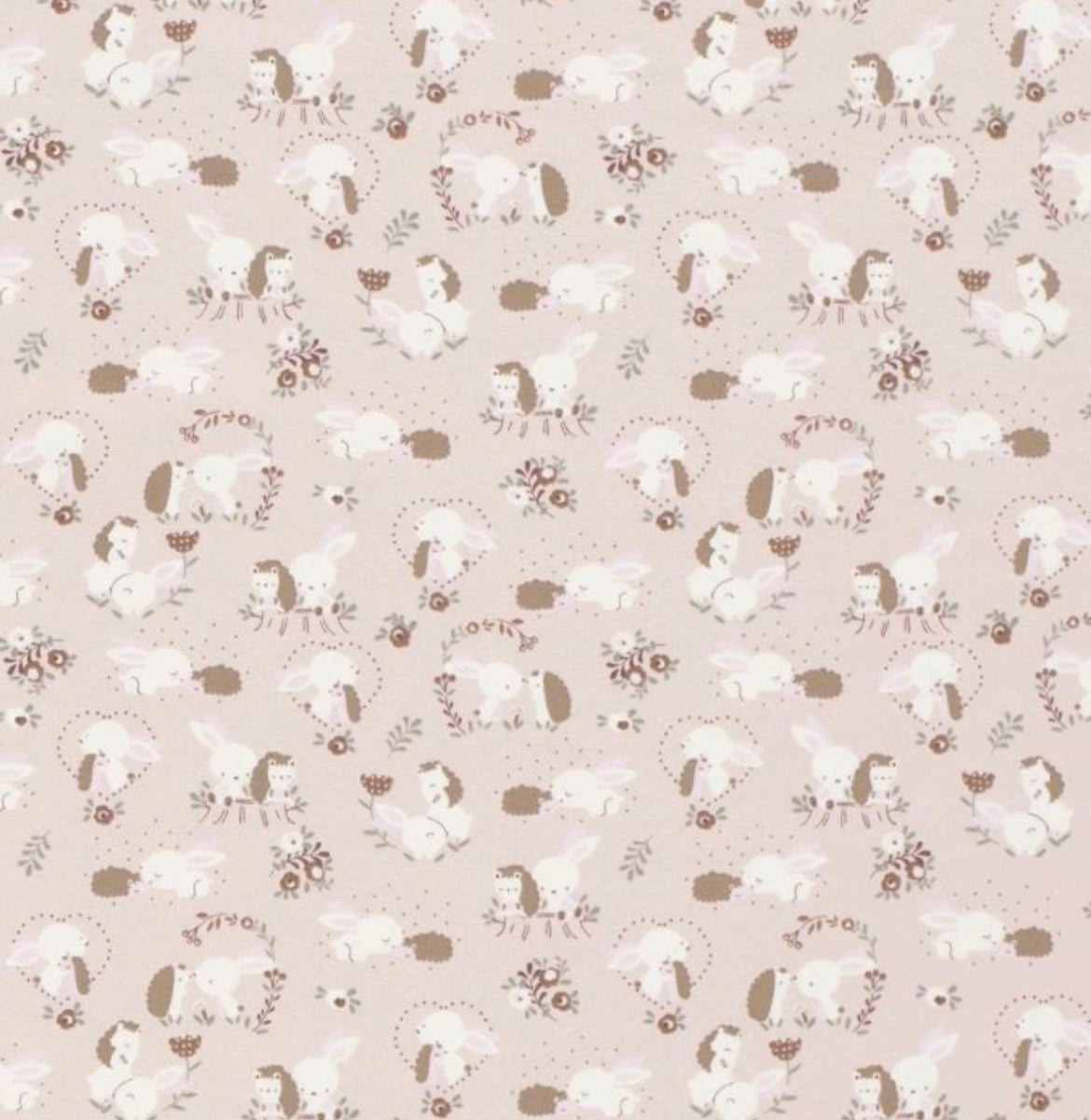 Baumwolljersey Hase&Igel Rosa