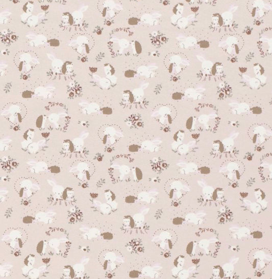 Baumwolljersey Hase&Igel Rosa