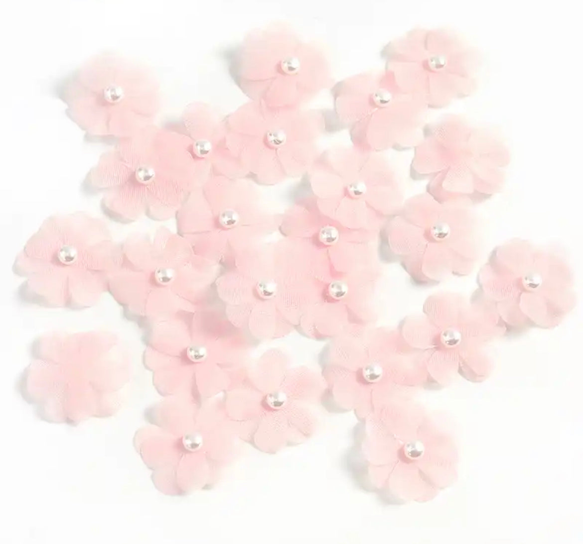 TÜLL BLUME ♥Blüte Rosa mit Perle♥ 3cm - 1Stück