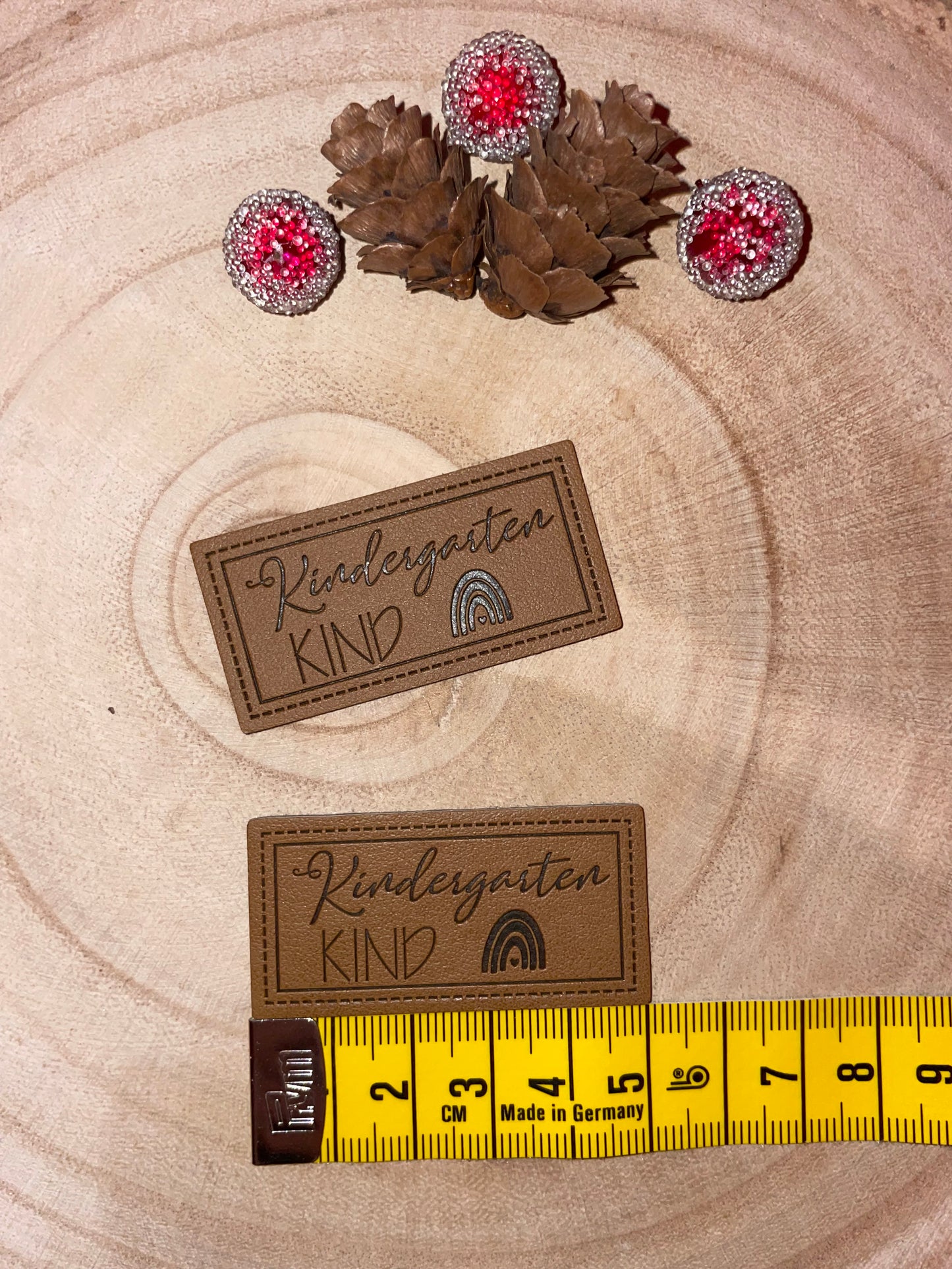 KUNSTLEDER LABEL Kindergartenkind Rechteck 50x25mm