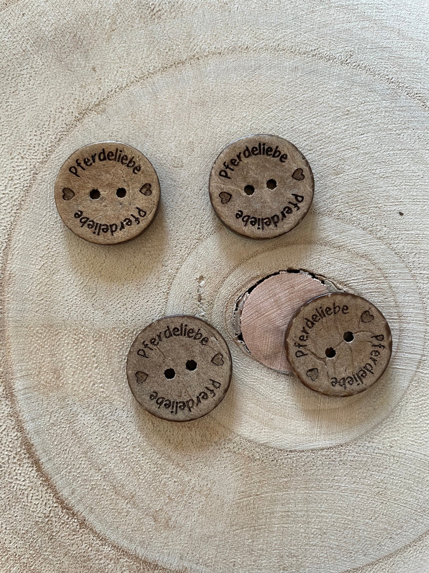 KOKOSKNOPF RUND EP ♥Pferdeliebe ♥ 20mm