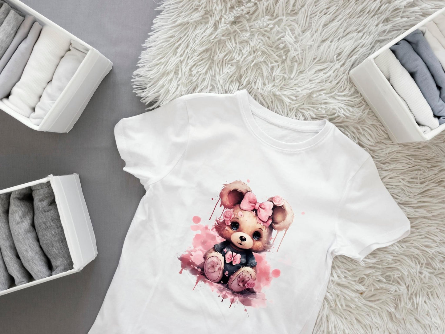 Bügelbild Rosa Teddy