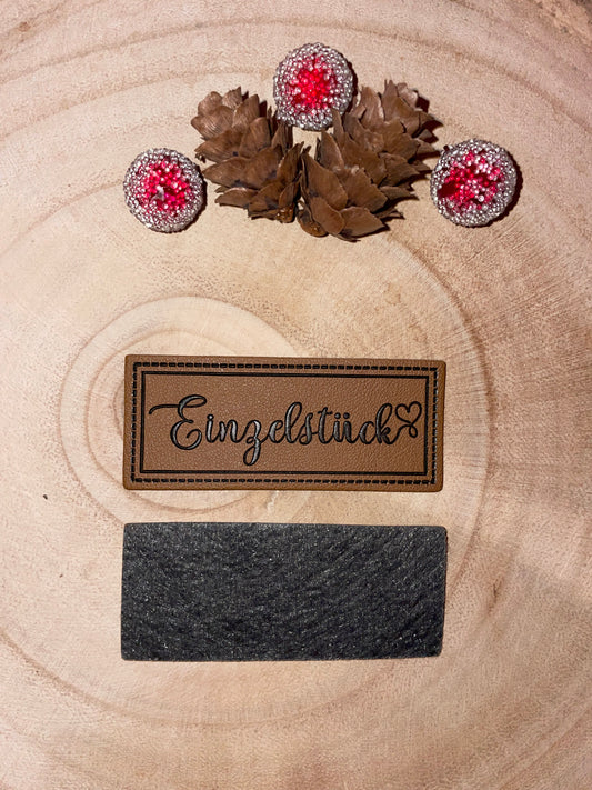 KUNSTLEDER LABEL Einzelstück Rechteck 60x25mm