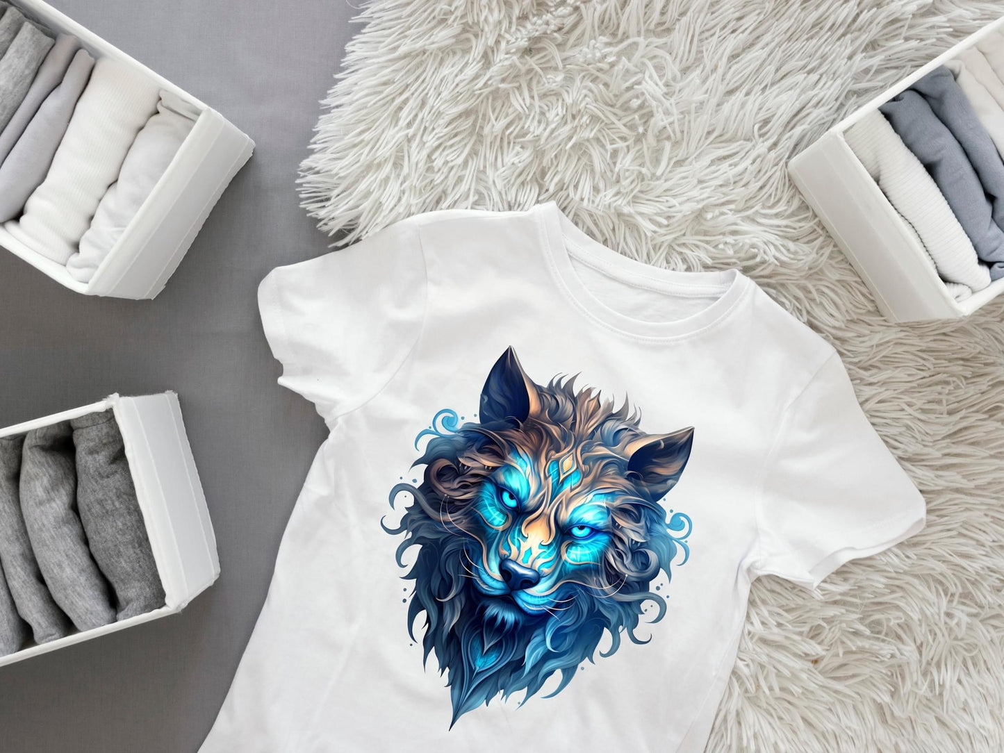 Bügelbild Blauer Löwe