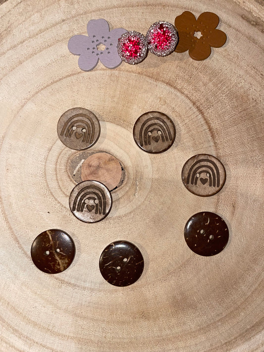 KOKOSKNOPF RUND EP ♥Regenbogen ♥ 20mm