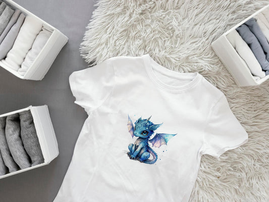 Bügelbild Drache Blau