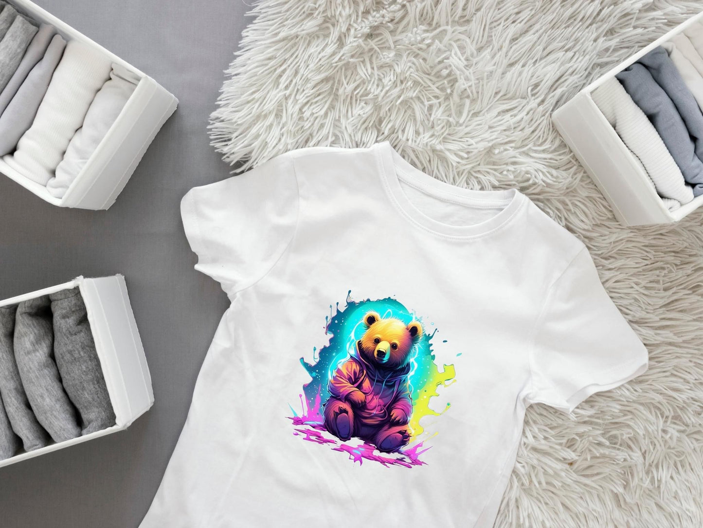 Bügelbild Bär Bunt